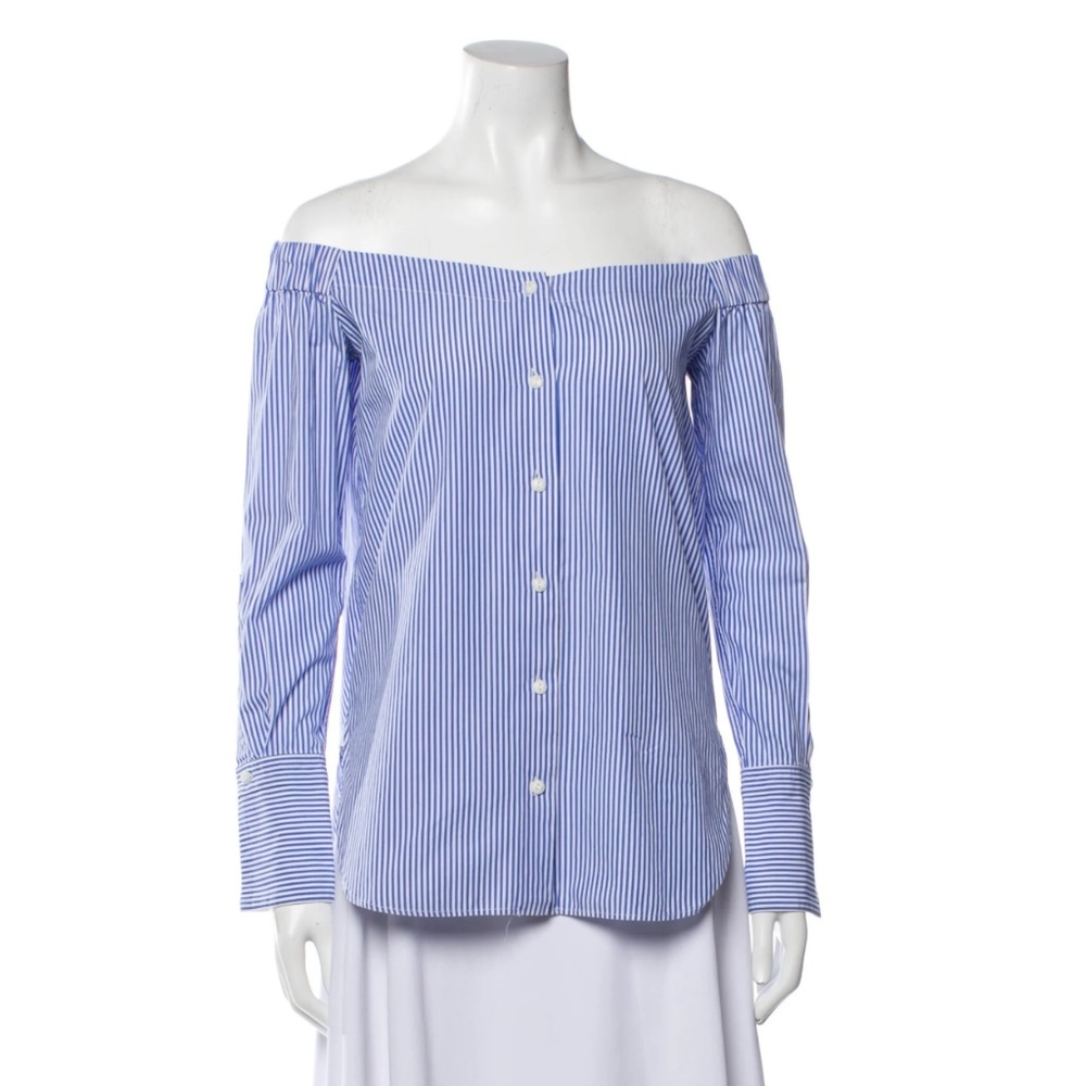 RAG & BONE Striped Off-The-Shoulder Blouse SIZE M